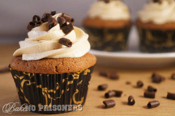 Dark Chocolate Espresso Cupcakes with Fluffy Peanut Butter Frosting