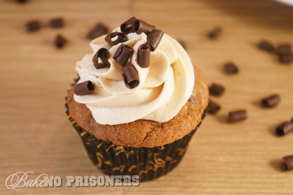 Dark Chocolate Espresso Cupcakes with Fluffy Peanut Butter Frosting