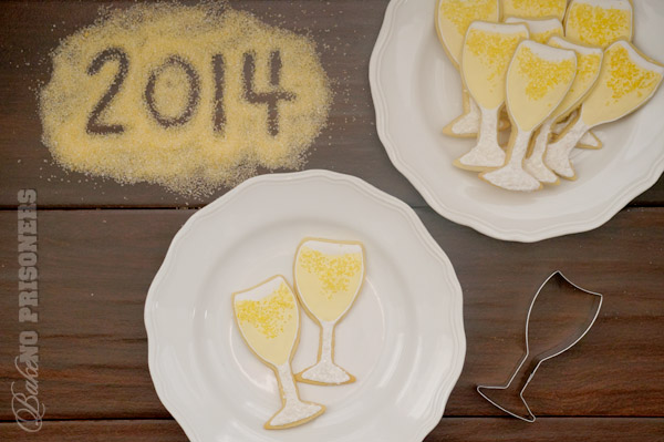 Champagne Frosted New Years Cookies