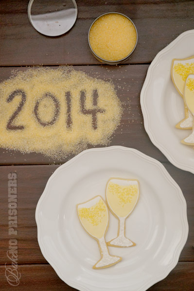 Champagne Frosted New Years Cookies